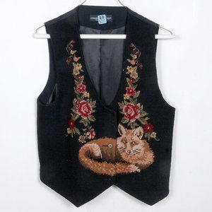 Christmas vest featuring a fox? under a tree